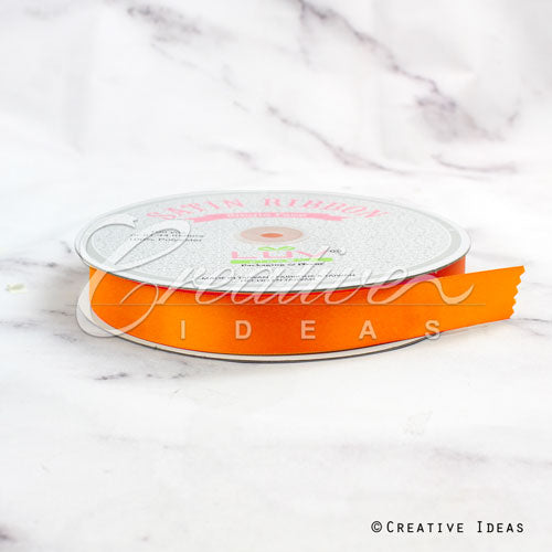 7/8" Single Face Satin Ribbon - 100 Yards (Orange)