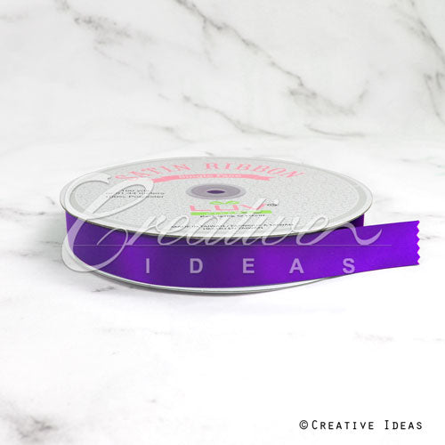 7/8" Single Face Satin Ribbon - 100 Yards (Purple)
