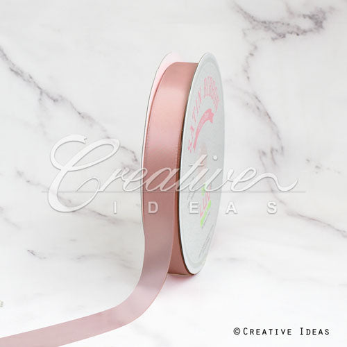 7/8" Single Face Satin Ribbon - 100 Yards (Rose Gold)