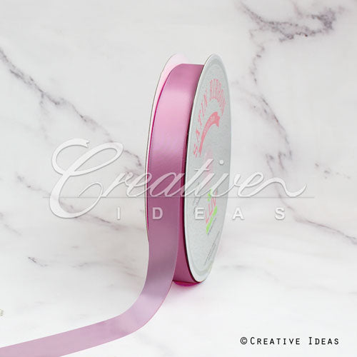 7/8" Single Face Satin Ribbon - 100 Yards (Rosy Mauve)