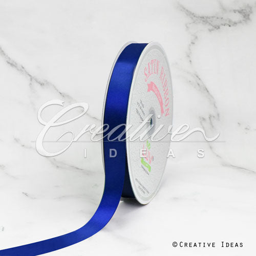 7/8" Single Face Satin Ribbon - 100 Yards (Royal Blue)