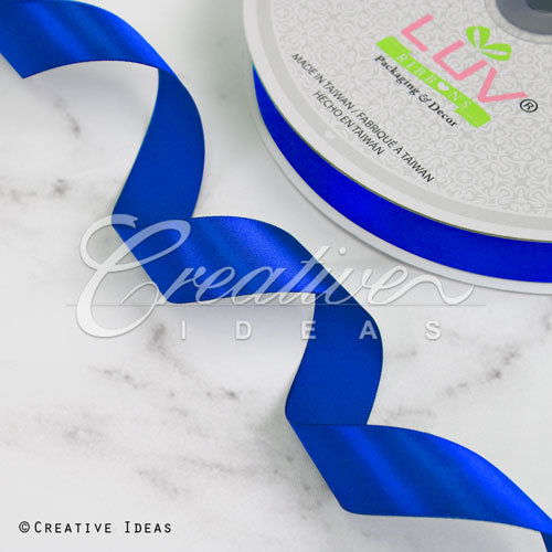 7/8" Single Face Satin Ribbon - 100 Yards (Royal Blue)