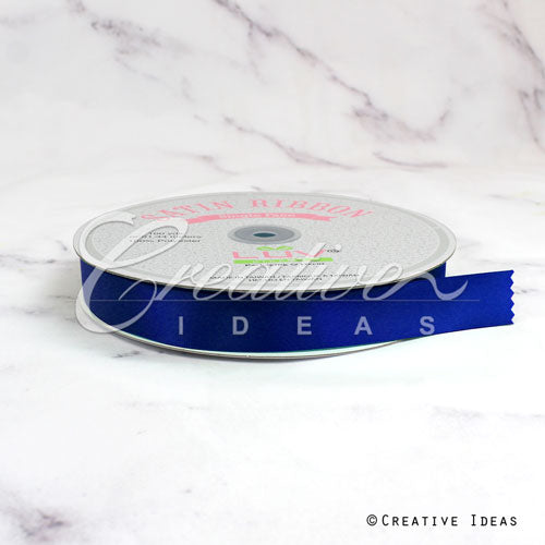 7/8" Single Face Satin Ribbon - 100 Yards (Royal Blue)