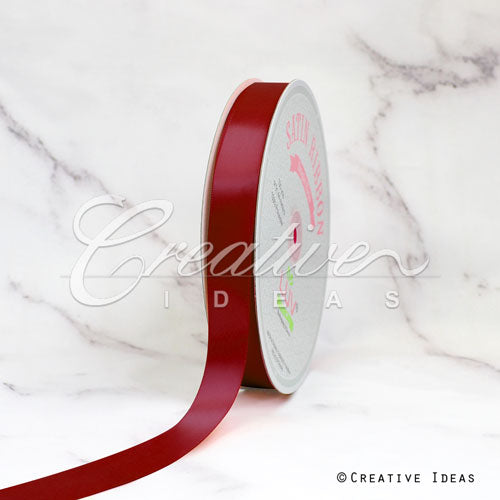 7/8" Single Face Satin Ribbon - 100 Yards (Scarlet Red)