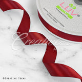 7/8" Single Face Satin Ribbon - 100 Yards (Scarlet Red)