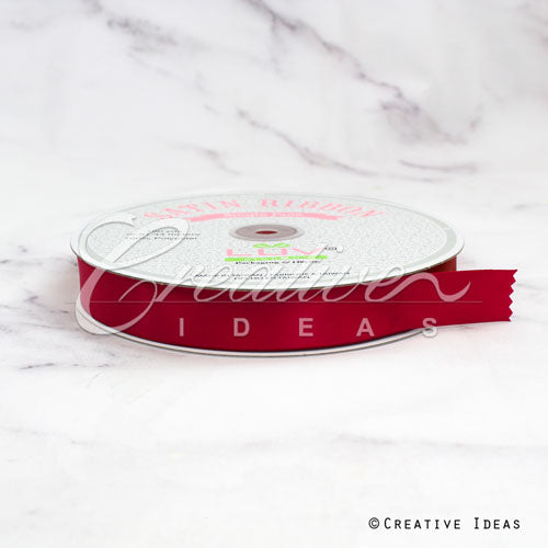 7/8" Single Face Satin Ribbon - 100 Yards (Scarlet Red)