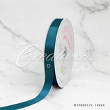 7/8" Single Face Satin Ribbon - 100 Yards (Teal)