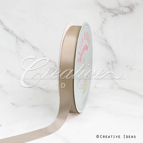 7/8" Single Face Satin Ribbon - 100 Yards (Toffee)