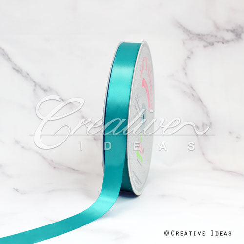 7/8" Single Face Satin Ribbon - 100 Yards (Tropic Blue)