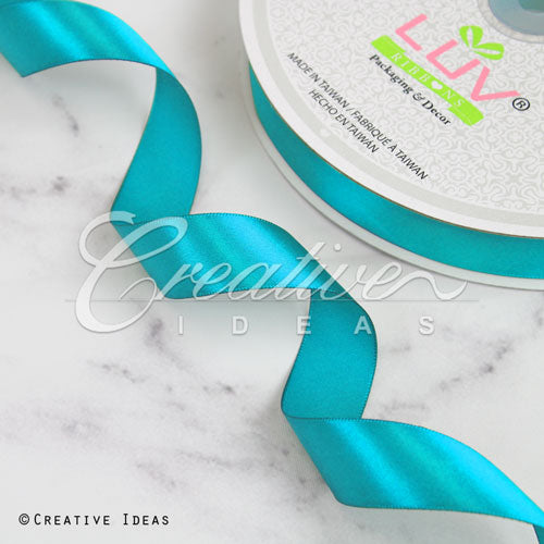7/8" Single Face Satin Ribbon - 100 Yards (Turquoise)