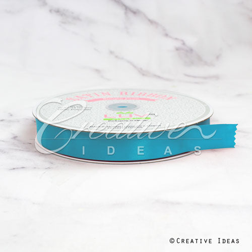 7/8" Single Face Satin Ribbon - 100 Yards (Turquoise)