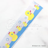 7/8' Satin Ducky Family Ribbon-10 Yds (White)
