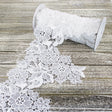 7" V-Shape Mix Flower Lace-3 Yds (White)