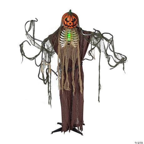 7 Ft. 2 1/2" Light-Up Jack-O’-Lantern Man Animated Prop Standing Halloween Decoration