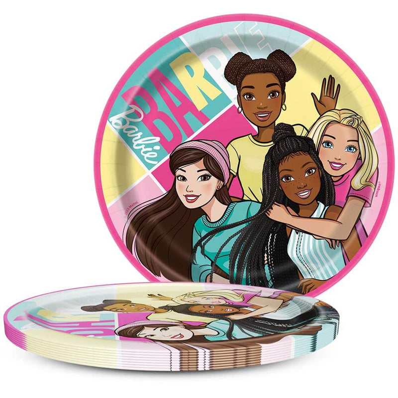 Barbie Round Dessert Plates 8 Pack