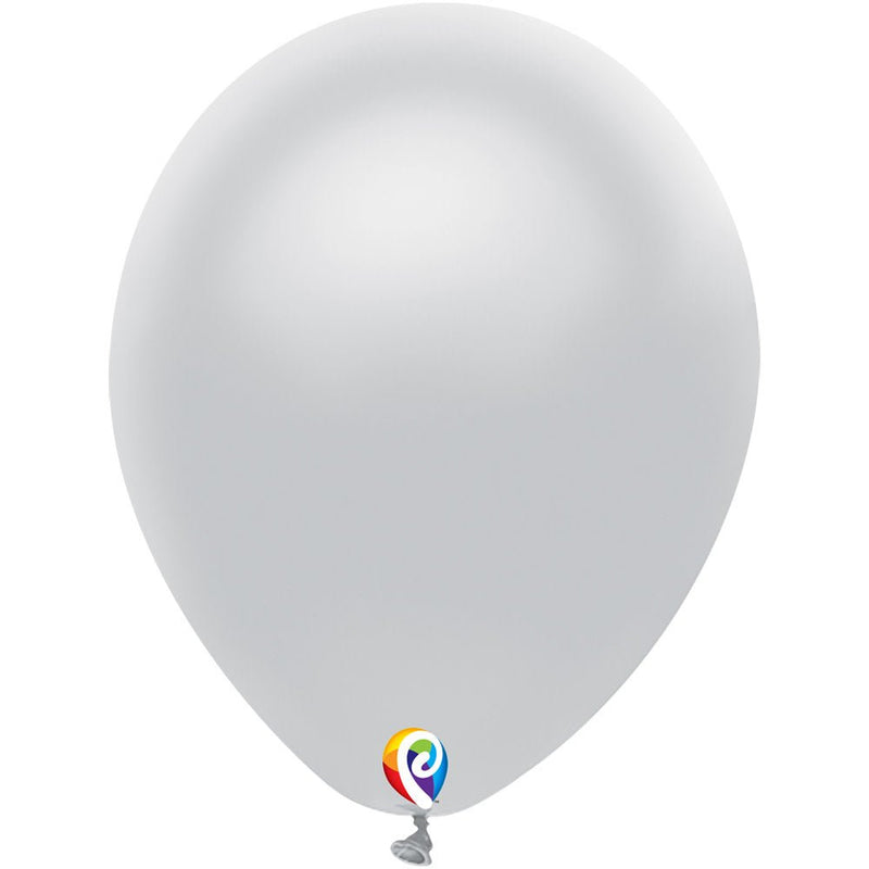 7 Inch Metallic Silver Latex Balloons