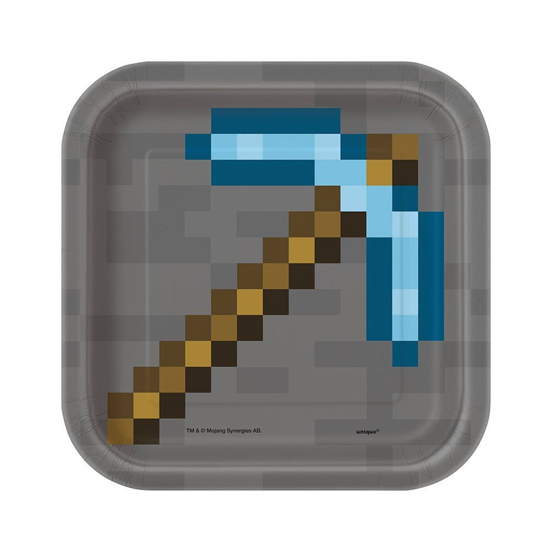 Minecraft Square Dessert Plates 8 Pack
