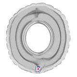 Foil Balloon Number 0 Silver