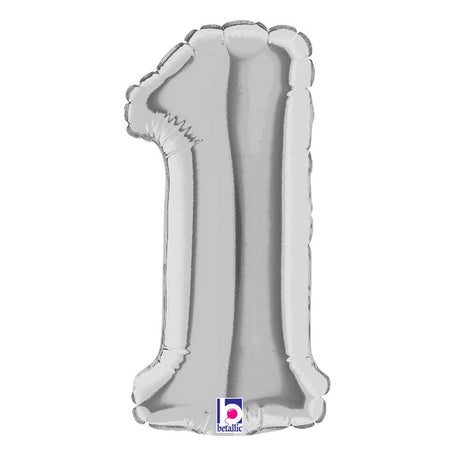 Foil Balloon Number 1 Silver Megaloon