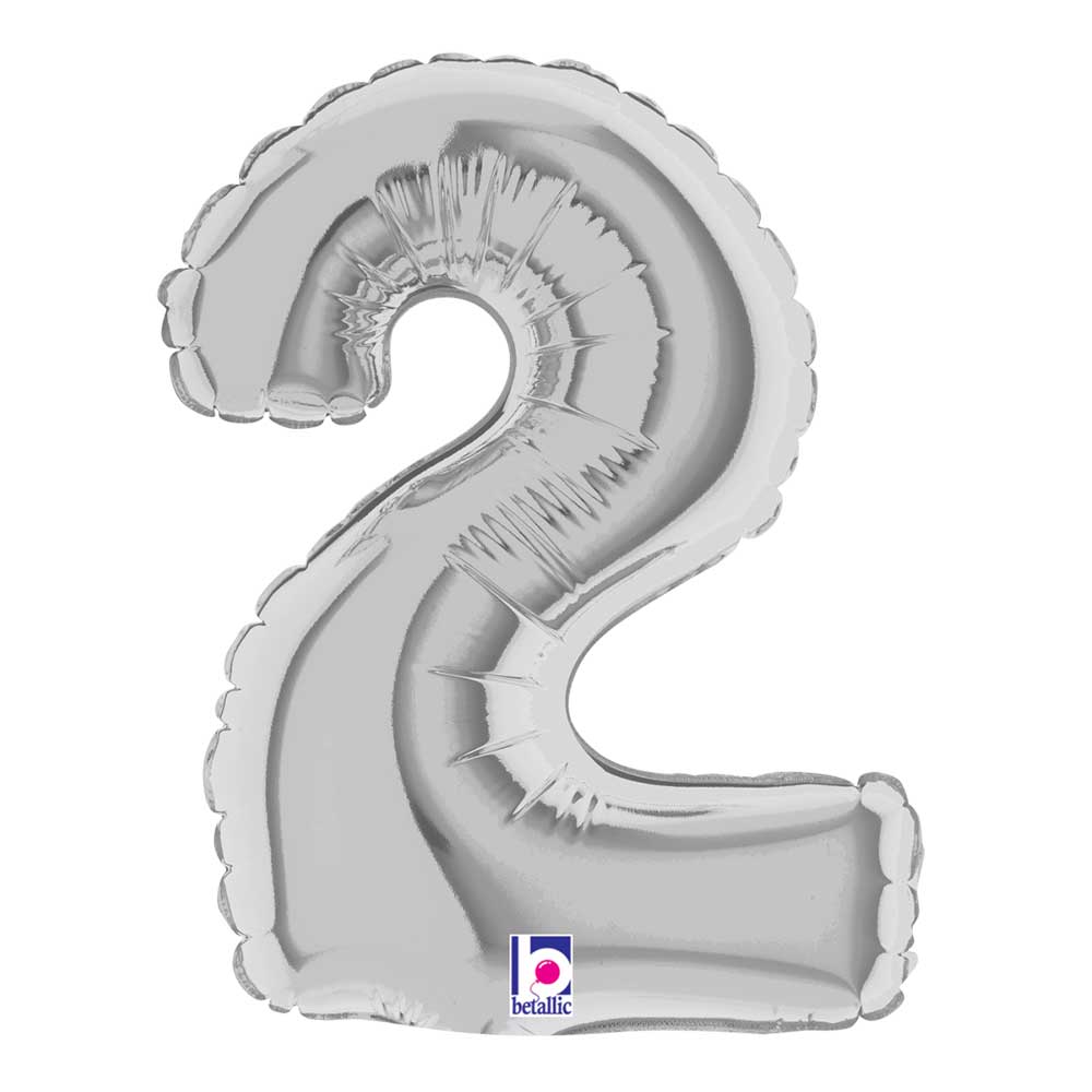 Foil Balloon Number 2 Silver Megaloon