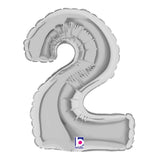 Foil Balloon Number 2 Silver Megaloon