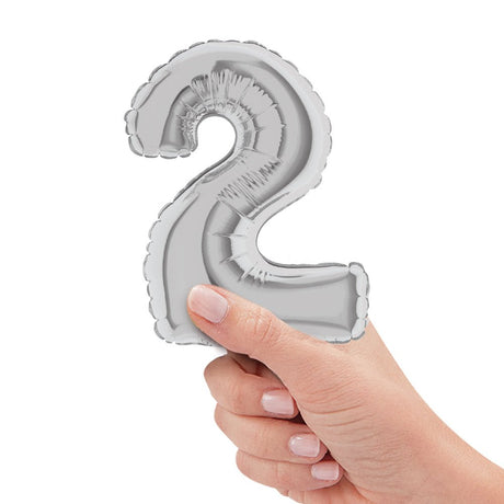 Foil Balloon Number 2 Silver Megaloon