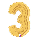 Foil Balloon Number 3 Gold Megaloon