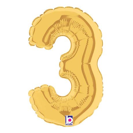 Foil Balloon Number 3 Gold Megaloon