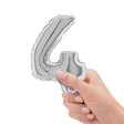 Foil Number 4 Silver Balloon