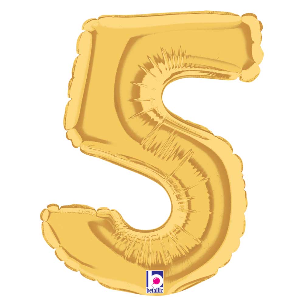 Foil Balloon Number 5 Gold Megaloon