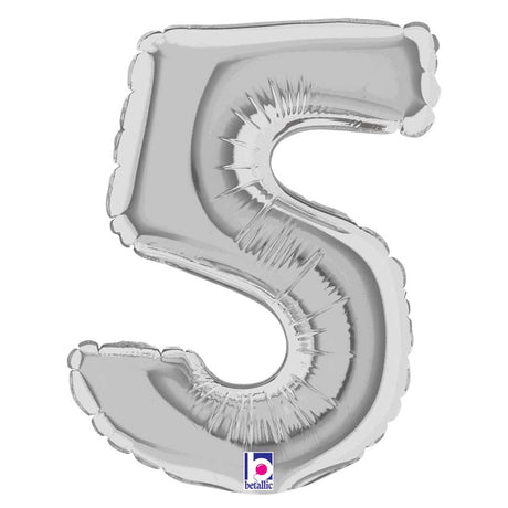 Foil Number 5 Silver Balloon