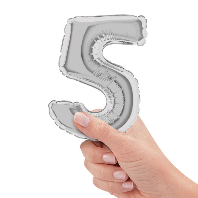 Foil Number 5 Silver Balloon