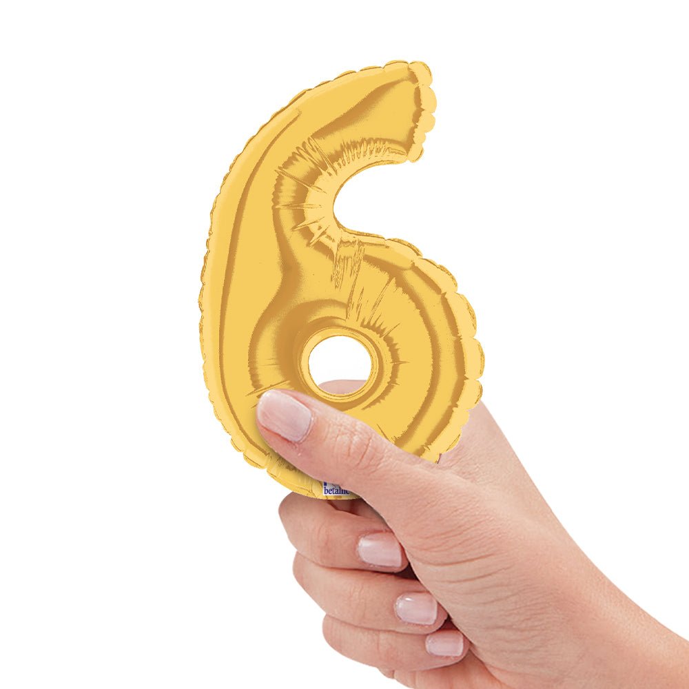 Foil Balloon Number 6 Gold Megaloon