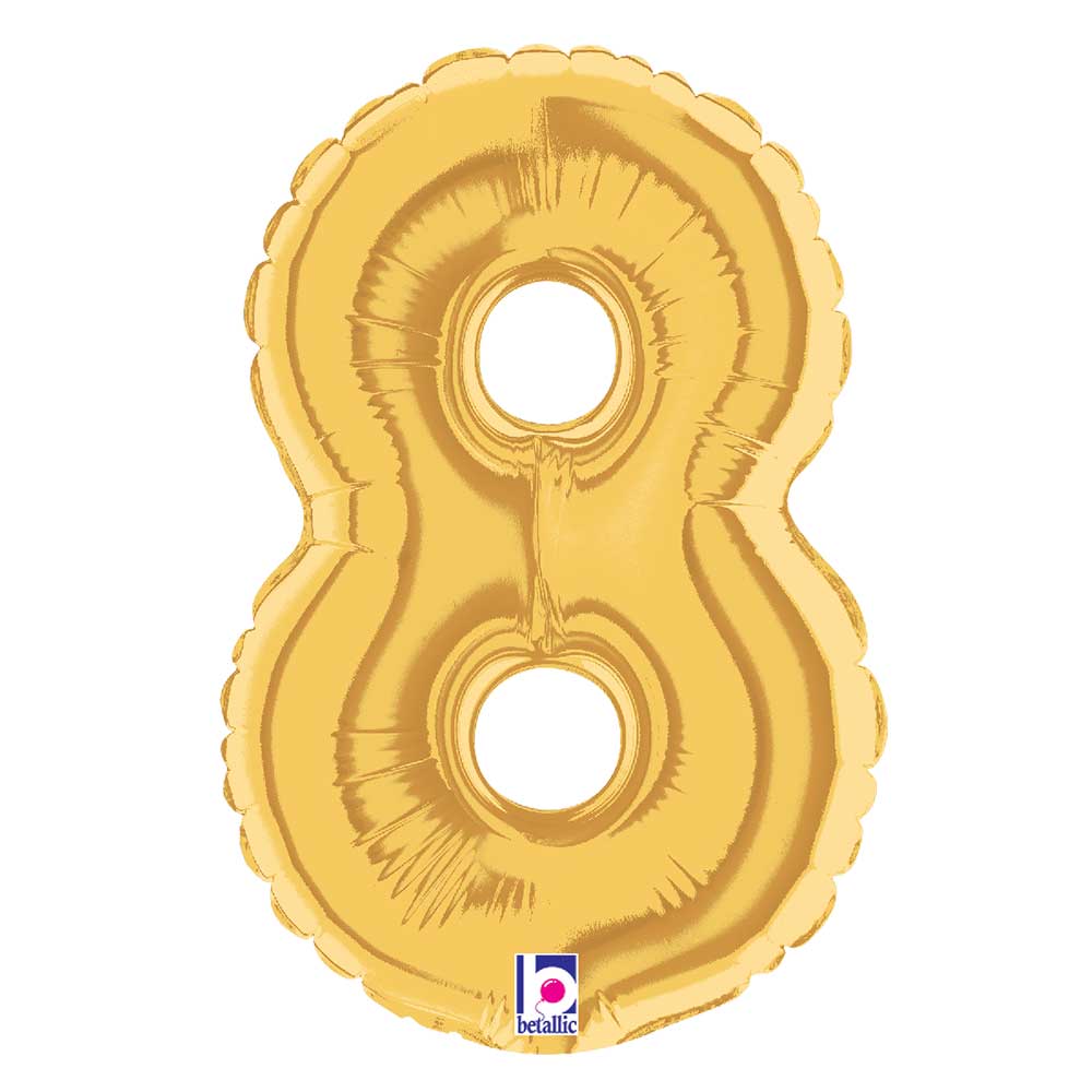 Foil Balloon Number 8 Gold Megaloon