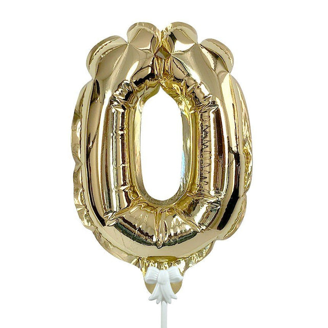 Foil Number 0 Balloon Gold