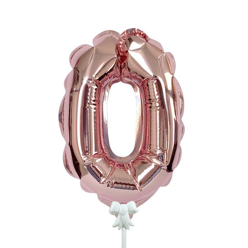 Foil Number 0 Balloon - Rose Gold