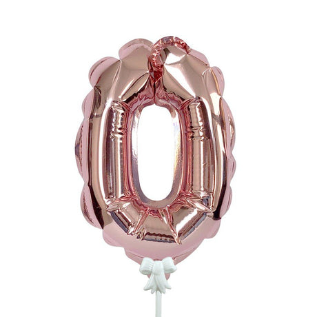 Foil Number 0 Balloon - Rose Gold