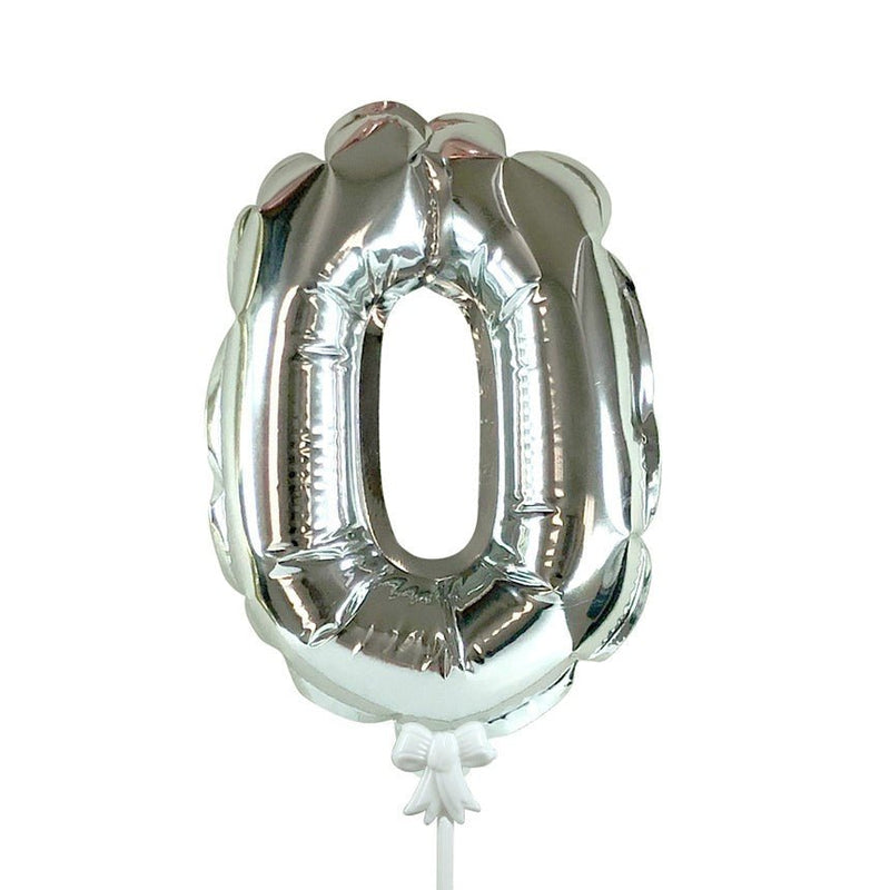 Foil Balloon Number 0 Silver