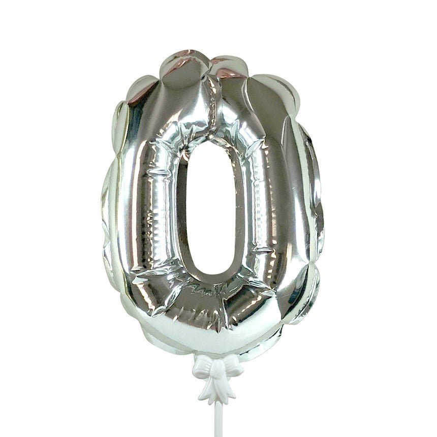 Foil Balloon Number 0 Silver