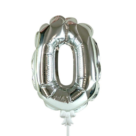 Foil Balloon Number 0 Silver