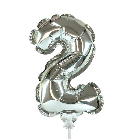 Number 2 Silver Foil Balloon