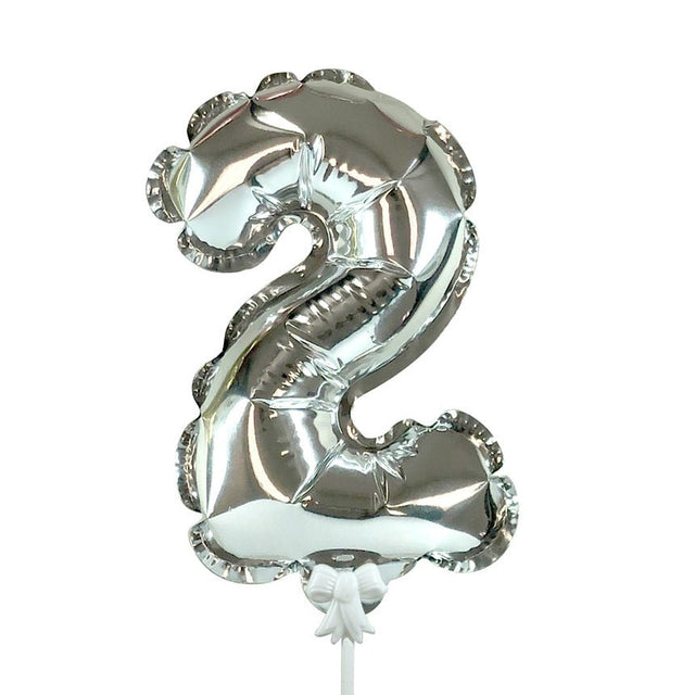 Number 2 Silver Foil Balloon