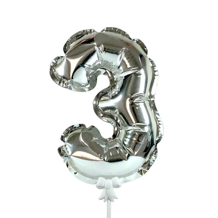 Number 3 Silver Foil Balloon