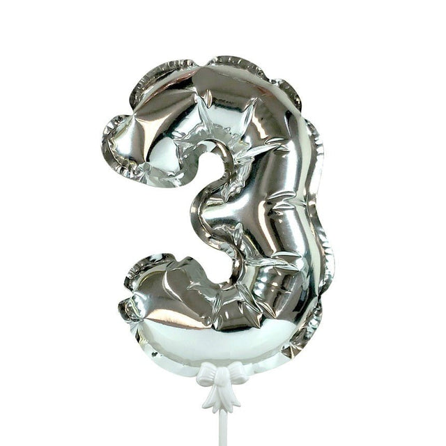 Number 3 Silver Foil Balloon