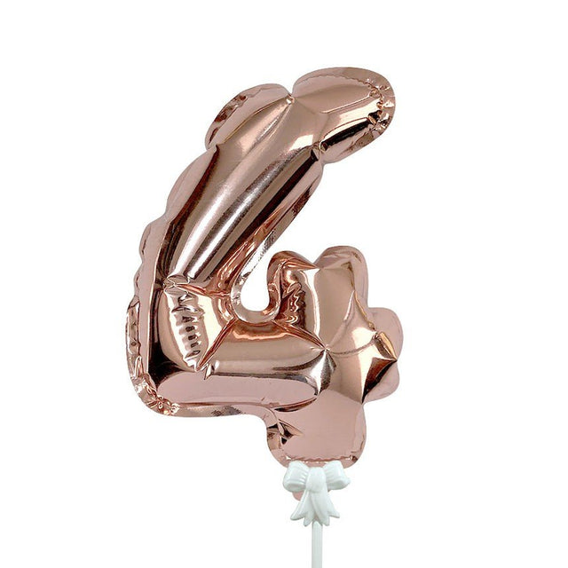 Foil Balloon Girls Number 4 Rose Gold
