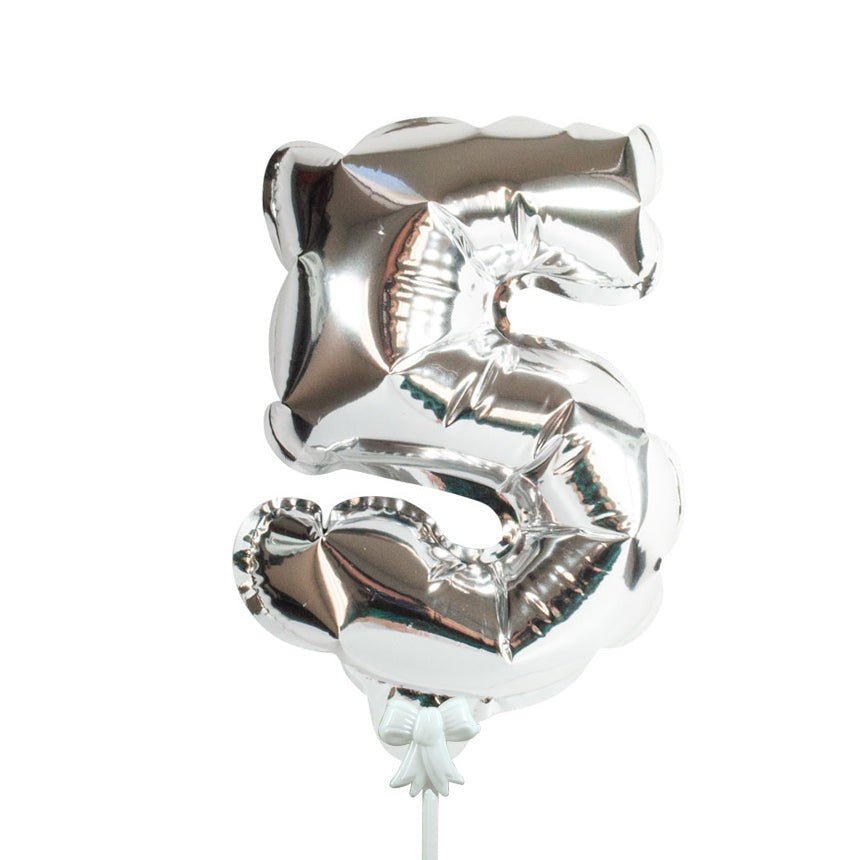Foil Balloon Number 5 Silver