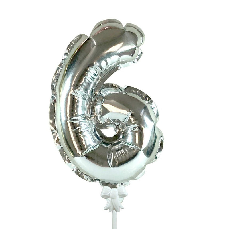Number 6 Silver Foil Balloon