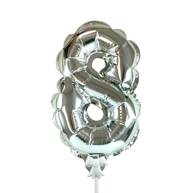 Number 8 Silver Foil Balloon