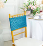 Sequin Spandex Chair Bands 7x13 Turquoise