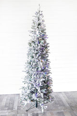 7.5' Snowcrest Pencil Pine Artificial Christmas Tree with 500 Color-Changing Lights